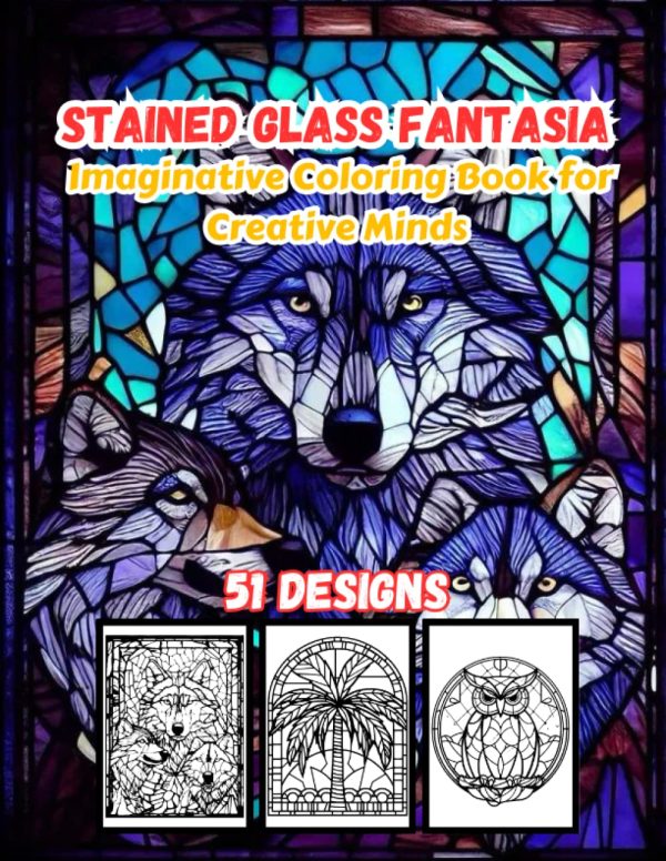 Stained Glass coloring book for adult