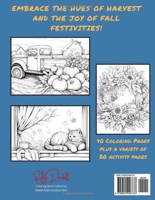 Falling Leaves and Cozy Scenes coloring book